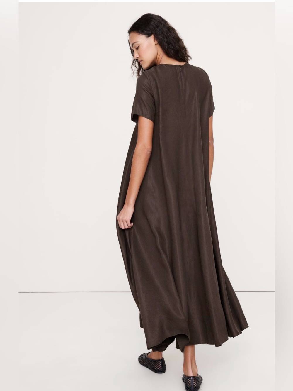 NWT banana republic XL viscose linen trapeze maxi dress - Picture 2 of 8